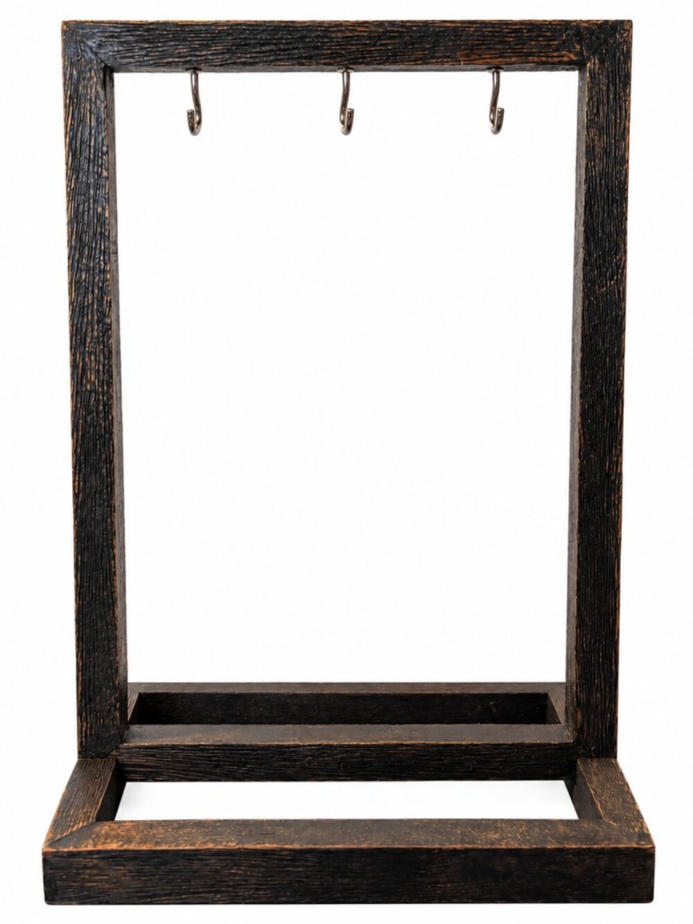 Rustic Wood Jewelry & Accessory Stand – 3 Hooks